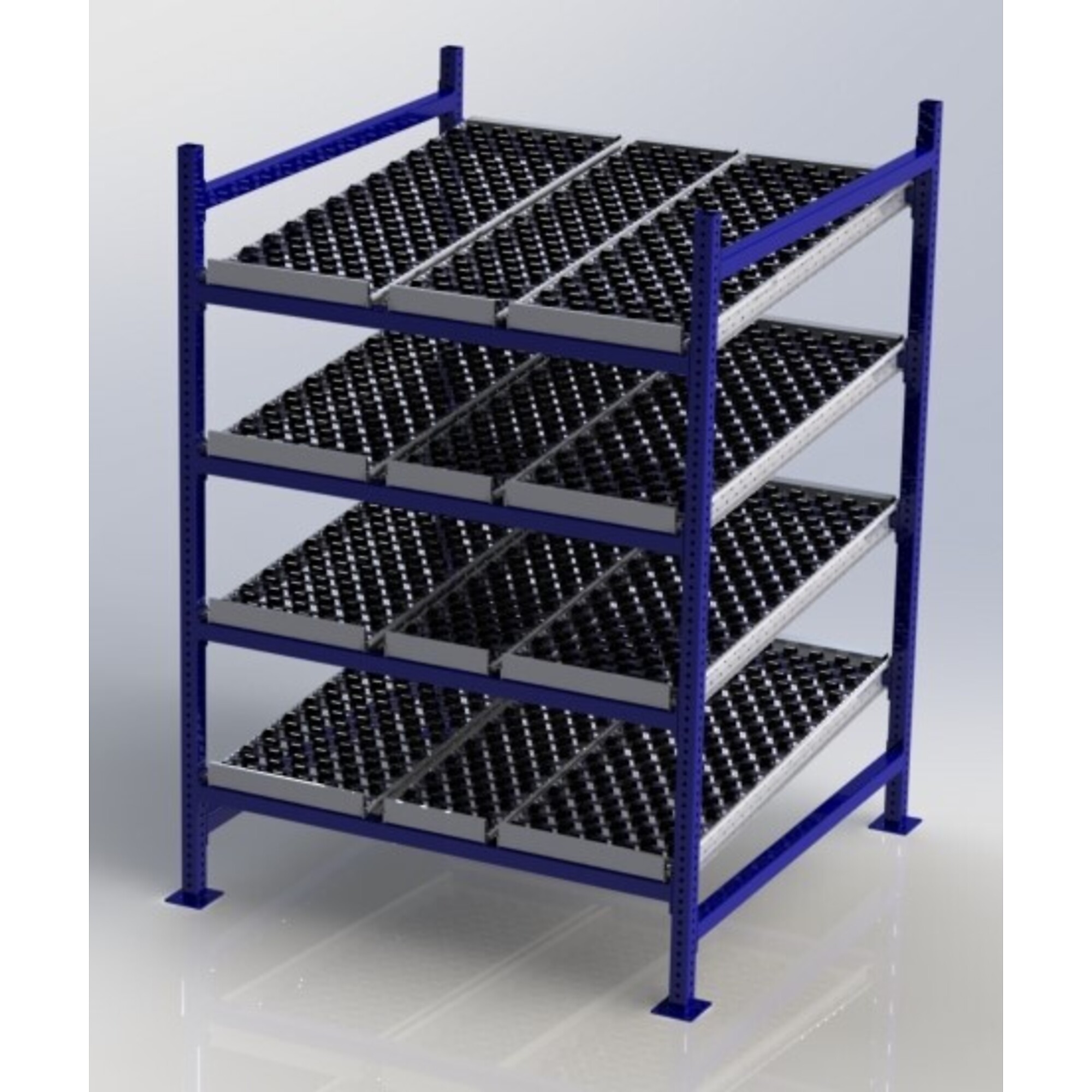 Unex, Gravity Flow Rack Starter, Overall Height 72 in, Width 48 in, Depth 48 in, Model# CF99SW48484-S